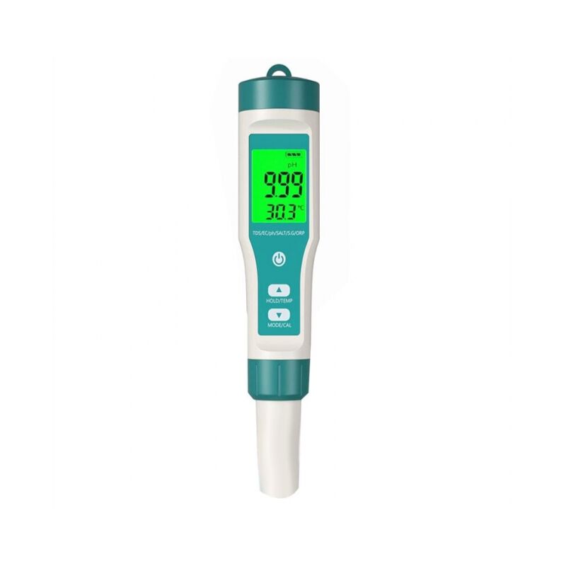 foto del prodotto cyslmuk misuratore di ph, misuratore di tds 8 in 1 tester di ph misuratore di ec tester di sale alta precisione, per l piscina misuratore di ph 8