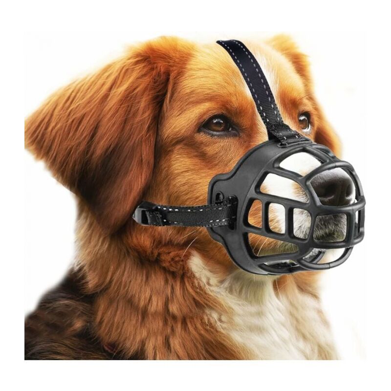 foto del prodotto cyslmuk museruola per cani, museruola per cani, museruola a cestino per cani di piccola, media e grande taglia con cinghie regolabili taglia 3,