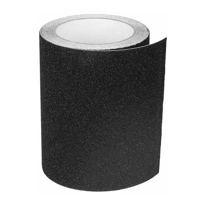 foto del prodotto cyslmuk nastro adesivo antiscivolo da 15 cm x 5 m per scale, attrito, abrasivo per sicurezza, scale a pioli, interno, esterno, alta trazione, nero