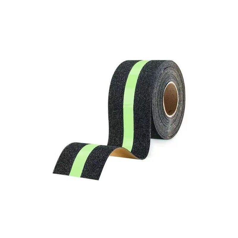 foto del prodotto cyslmuk nastro antiscivolo da 5 m x 5 cm con pellicola luminosa che si illumina al buio, nastro di sicurezza per scale e pavimenti scivolosi per