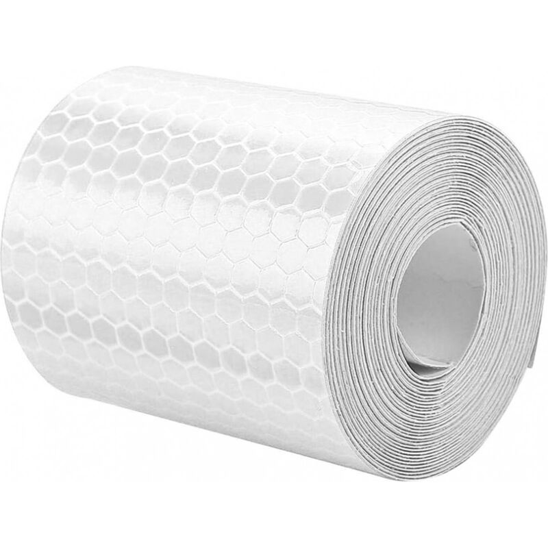foto del prodotto cyslmuk nastro riflettente bianco 5 cm x 300 cm nastro riflettente autoadesivo nastro riflettente rotolo riflettente