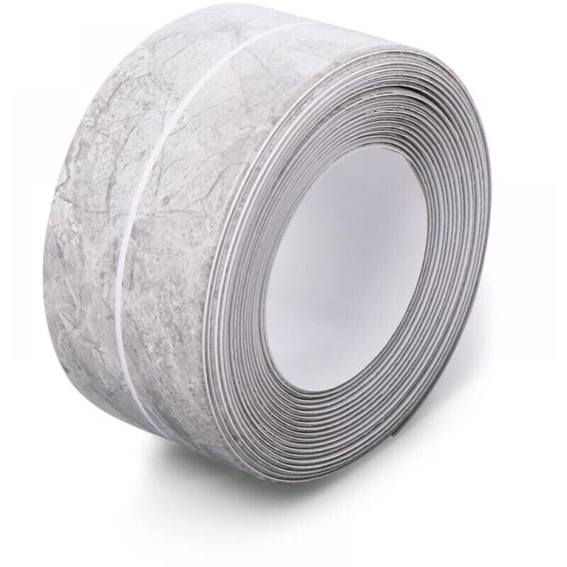 foto del prodotto cyslmuk nastro sigillante impermeabile marmo grigio da 1,5 pollici x 10,5 piedi, striscia sigillante per cucina e bagno, nastro sigillante in pvc