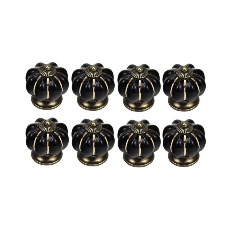 foto del prodotto cyslmuk nero 8 x pomelli per cassetti in ceramica a forma di zucca pomelli per mobili per cassetti e armadietti della cucina