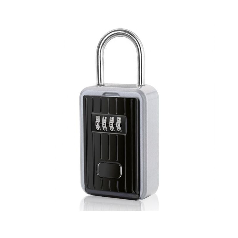 foto del prodotto cyslmuk nero cassetta portachiavi di sicurezza montata a parete con codice digitale a 4 cifre, cassaforte per chiavi esterna extra large con