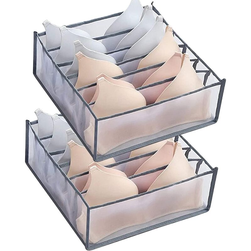 foto del prodotto cyslmuk organizer per armadietto 2 pezzi 6 scatole grigio sistema di armadietti organizer per vestiti rete storia per biancheria