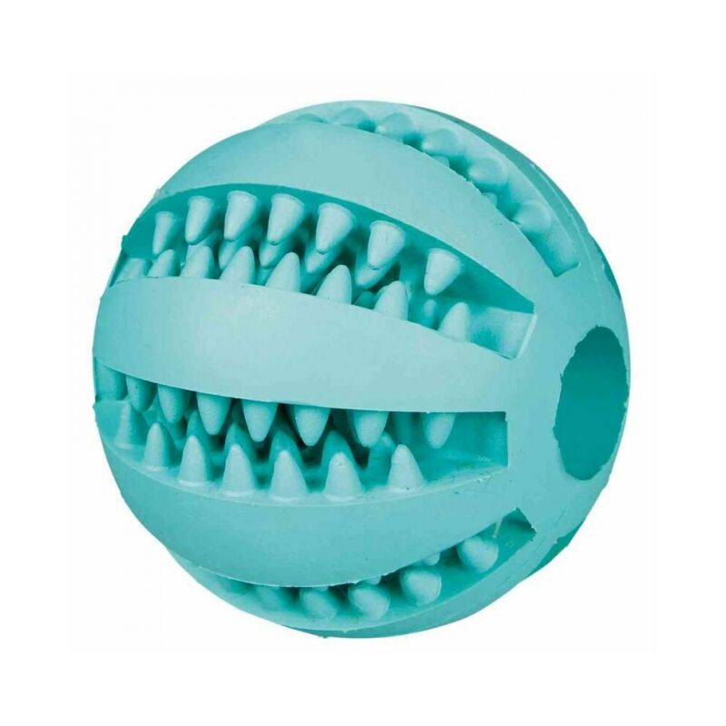 foto del prodotto cyslmuk palla divertente da 5 cm, colore menta, gomma naturale, palla per la perdita di cibo per cani e palla per la dentizione