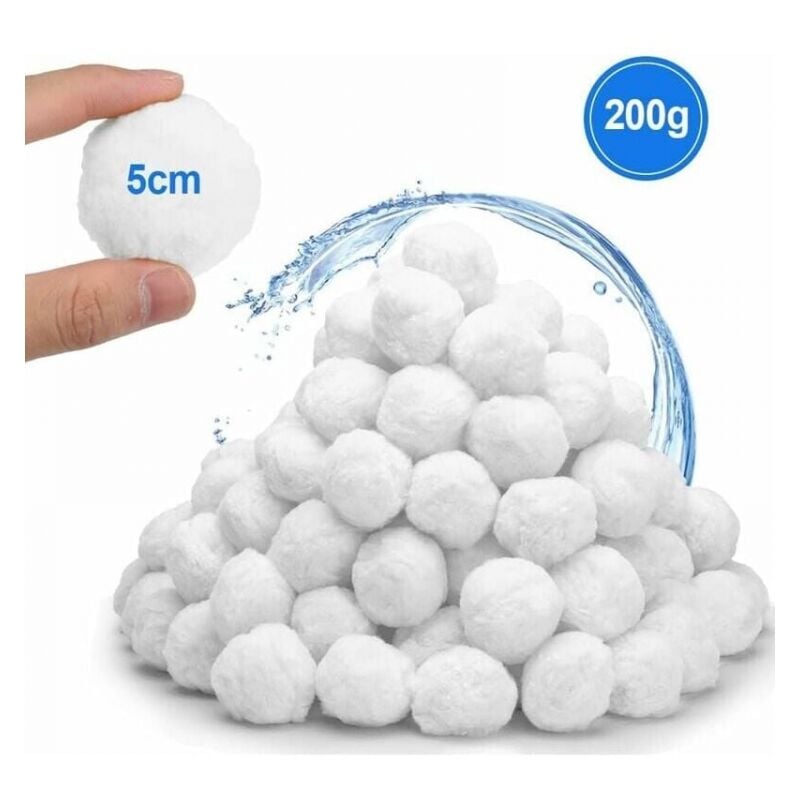 foto del prodotto cyslmuk palline filtranti da 200 g, palline filtranti riutilizzabili per piscina, sostituiscono la sabbia di filtrazione della piscina, adatte per