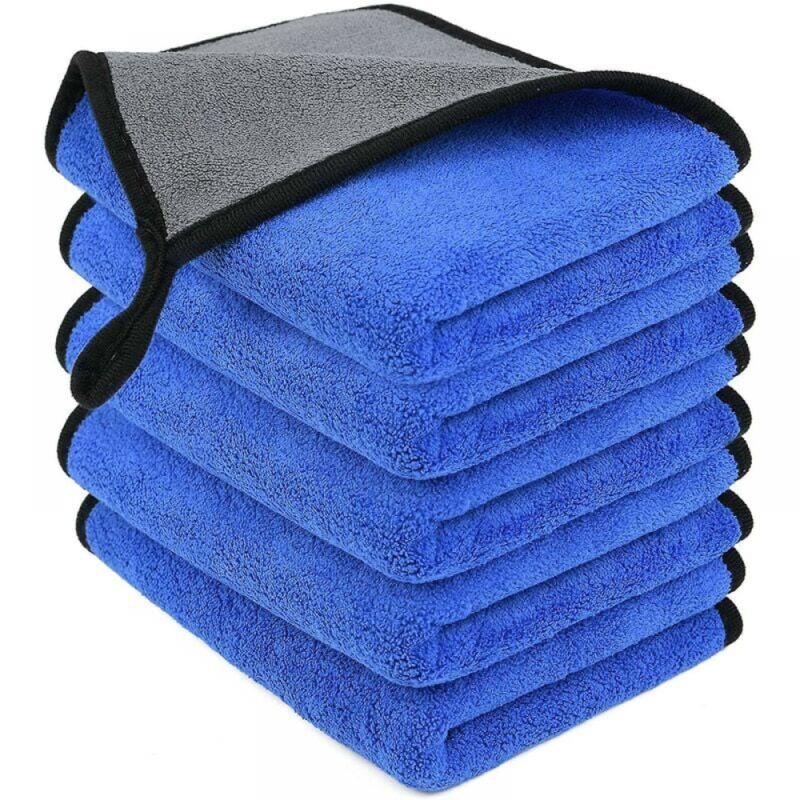 foto del prodotto cyslmuk panno in microfibra 5 pezzi, blu, panno in microfibra riutilizzabile per la pulizia dei vetri tutte le pulizie lucidatrici per auto uso