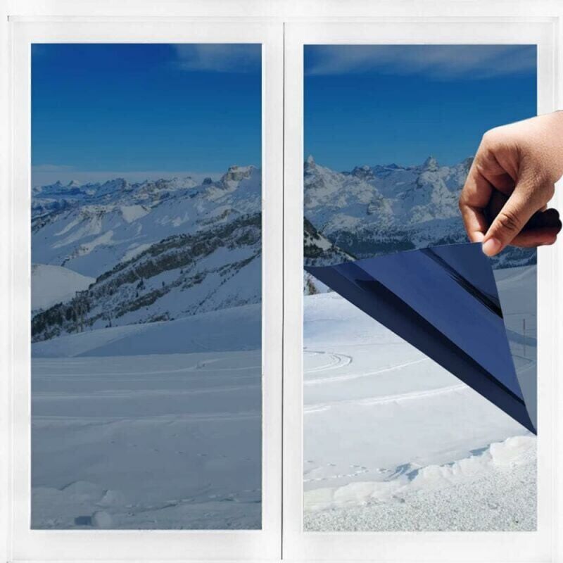 foto del prodotto cyslmuk pellicola per finestre blu 45 200cm pellicola a specchio anti sguardo pellicola protettiva isolante per finestre unidirezionale anti uv