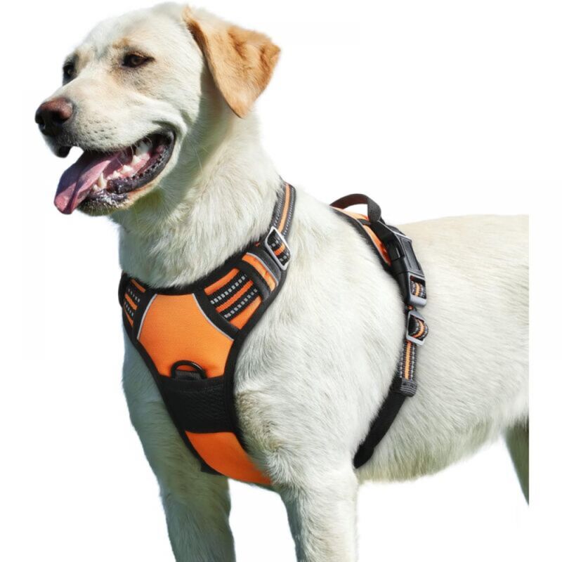 foto del prodotto cyslmuk pettorina per cani, regolabile, riflettente, antistress, facile da indossare con maniglia di controllo, traspirante e robusta, pettorina
