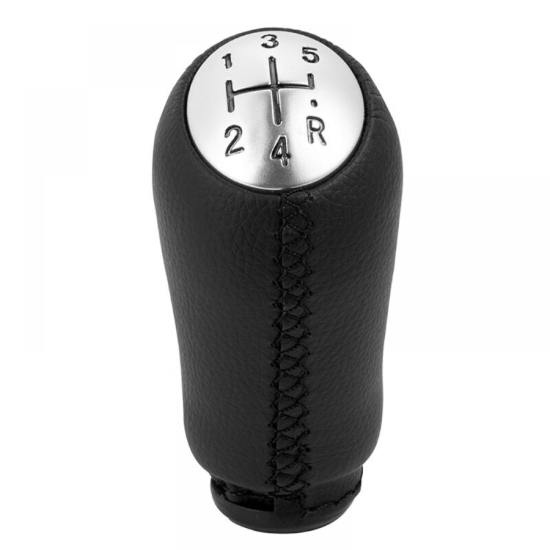 foto del prodotto cyslmuk pomello del cambio manuale 1 pz per renault clio iii 2005 09, megane 2 laguna 2003 09, pelle nera, con adattatore