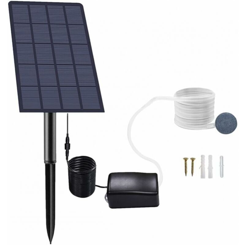 foto del prodotto cyslmuk pompa solare per ossigeno da 2,5 w con spina, pompa solare per laghetto, aeratore per acquario, pompa dell aria, aeratore per pesca con