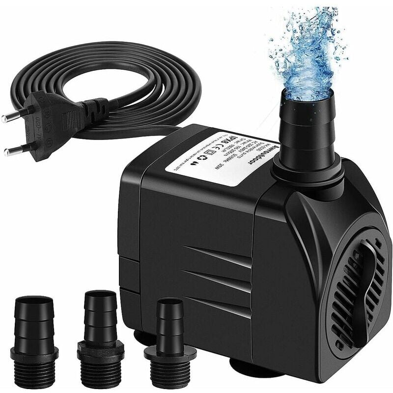foto del prodotto cyslmuk pompa sommergibile, mini pompa per acquario da 65 w e 3000 l h, pompa per fontana regolabile per laghetto, fontana, acquario