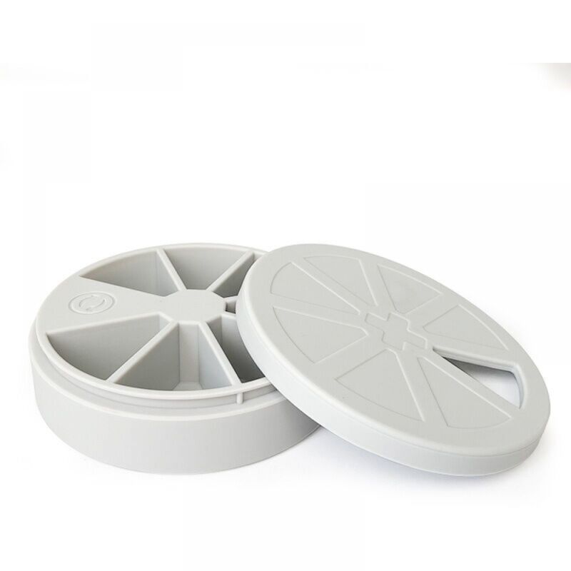foto del prodotto cyslmuk portapillole settimanale in silicone piccolo portapillole giornaliero per vitamine, integratori e olio di pesce, grigio chiaro