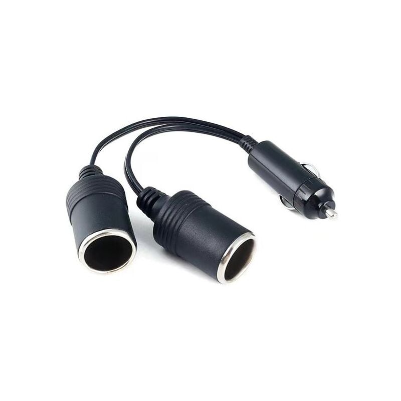 foto del prodotto cyslmuk presa accendisigari doppia per auto, presa accendisigari da 12 volt, caricabatteria per auto, spina maschio a 2 vie, cavo di prolunga per