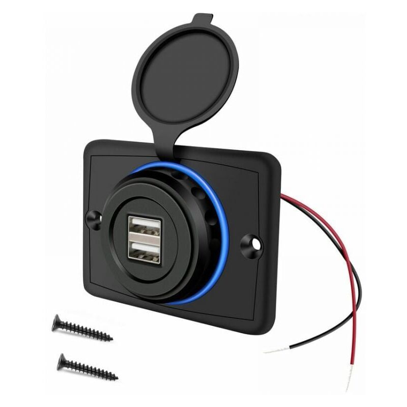 foto del prodotto cyslmuk presa usb 12v porta usb 12v doppia presa usb campeggio auto 12v, caricabatteria per auto usb 3.1a, caricabatteria per auto usb per auto