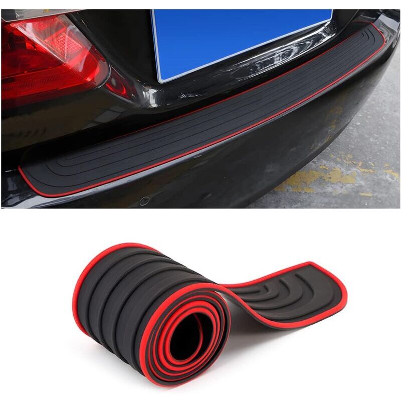 foto del prodotto cyslmuk protezione paraurti auto 90x7cm, protezione porta bagagliaio in gomma, antigraffio e antiscivolo, adatta alla maggior parte degli accessori
