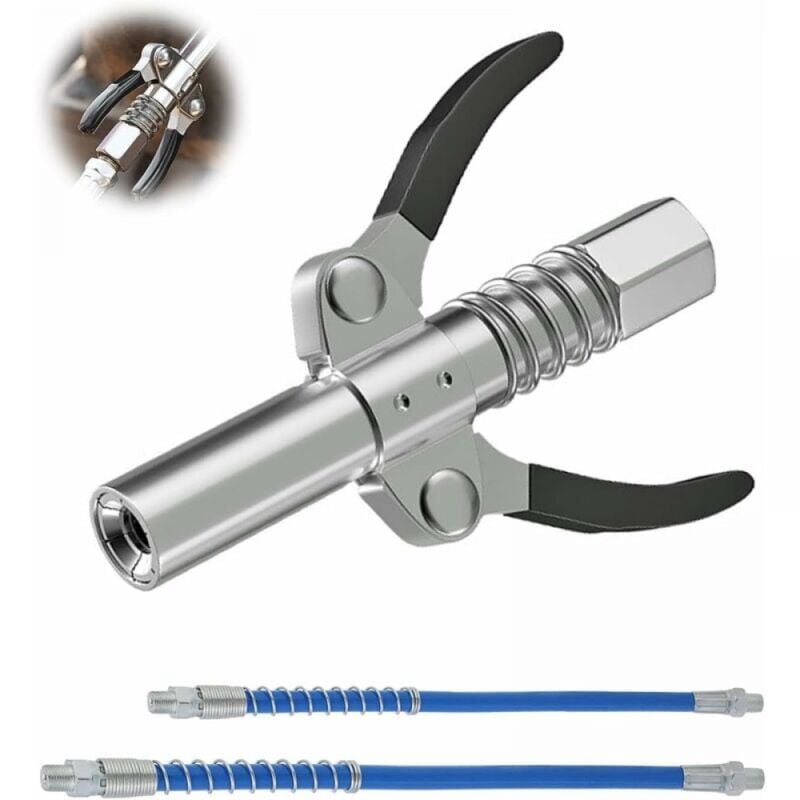 foto del prodotto cyslmuk punta per pistola per grasso, pompa pneumatica manuale elettrica per grasso con tubo flessibile, giunto g per pompa per grasso adatta a