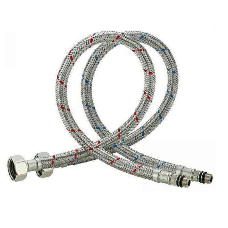 foto del prodotto cyslmuk raccordo flessibile per rubinetto in acciaio inossidabile da 100 cm per miscelatore di acqua calda e fredda, rubinetto per lavello da