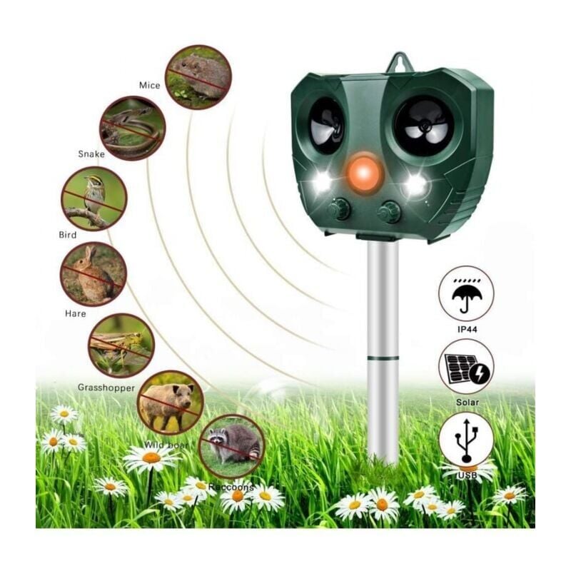 immagine 0 del prodotto cyslmuk repellente per gatti ad ultrasuoni, repellente per gatti all aperto repellente per gatti impermeabile solare e frequenza regolabile con