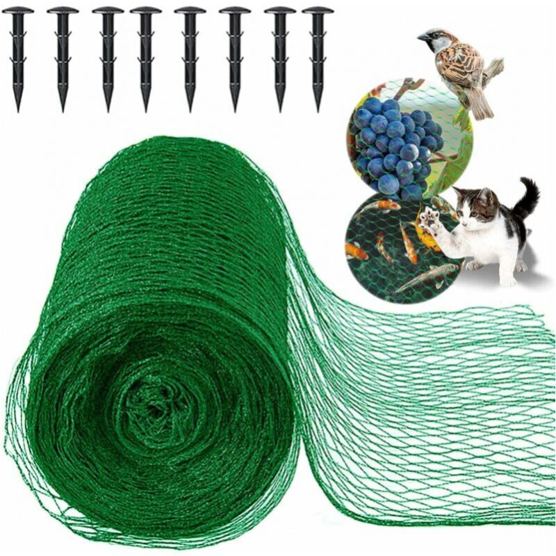 foto del prodotto cyslmuk rete da giardino per pollame, verde, 4 x 15 m, rete anti uccelli per proteggere alberi da frutto, ortaggi, fiori, raccolti, piselli e