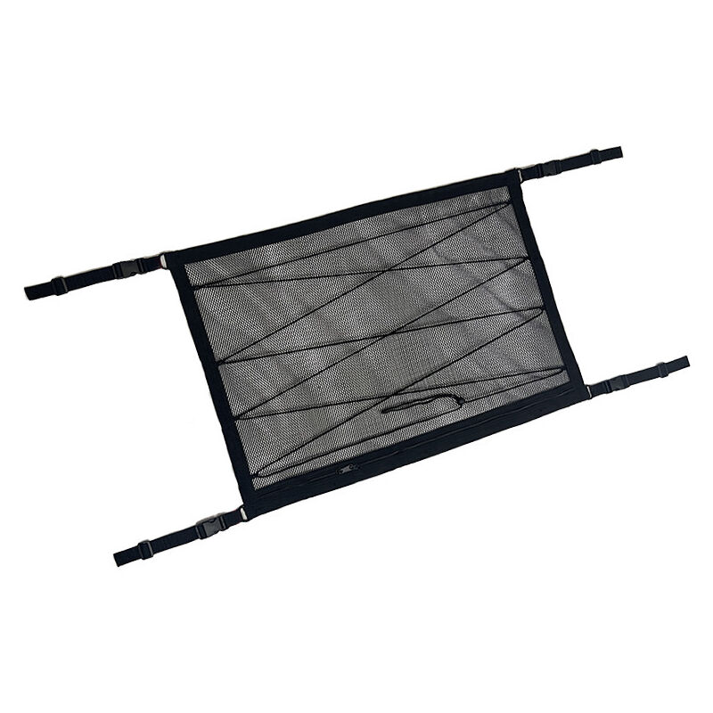 foto del prodotto cyslmuk rete portaoggetti per auto 70x50cm, borsa universale per tetto auto con cerniera, rete portaoggetti nera per bagagli per soffitto auto suv