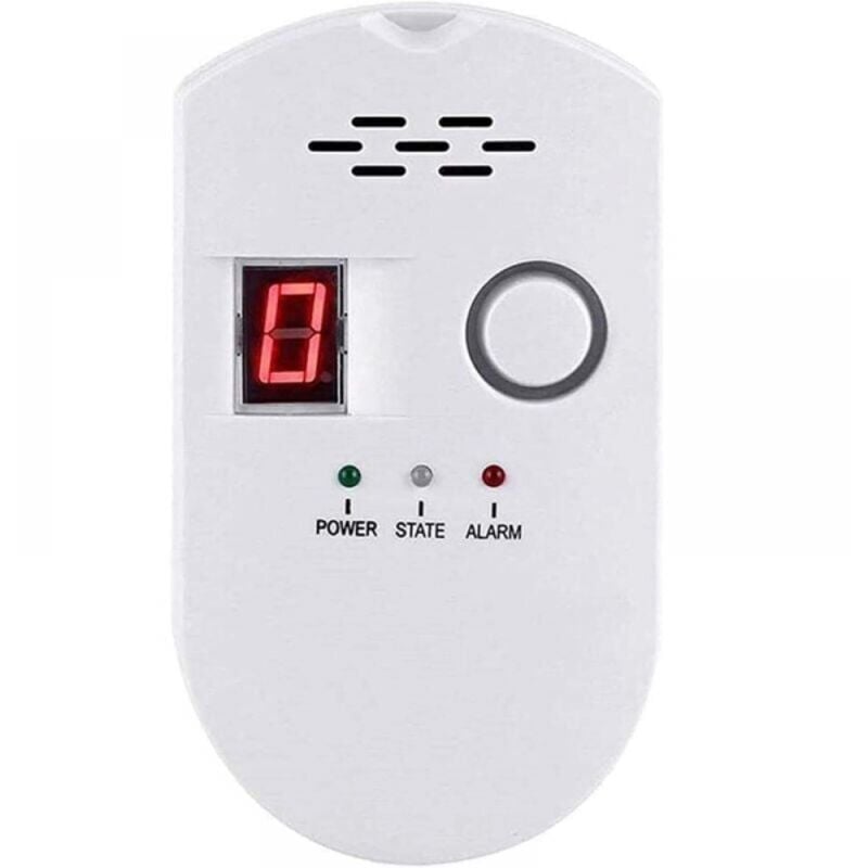 foto del prodotto cyslmuk rilevatore di gas, rilevatore di perdite di gpl gas naturale gas di carbone, monitor del sensore plug in con allarme acustico e display