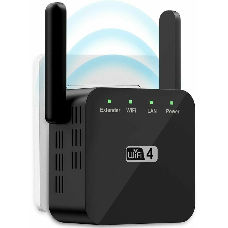 foto del prodotto cyslmuk ripetitore wifi 2.4g 300mbps, 1 porta di rete rj45, amplificatore di segnale internet wireless, nero