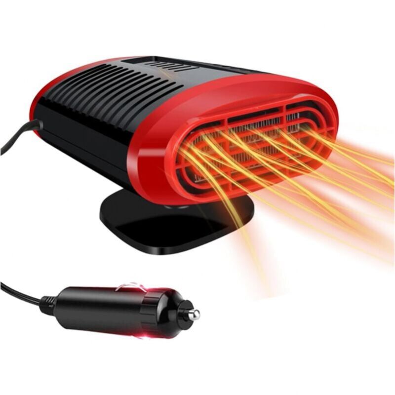 foto del prodotto cyslmuk riscaldatore per auto 2 in 1 rosso, sbrinatore per auto 12v 150w, riscaldatore portatile per auto con sbrinatore per parabrezza,