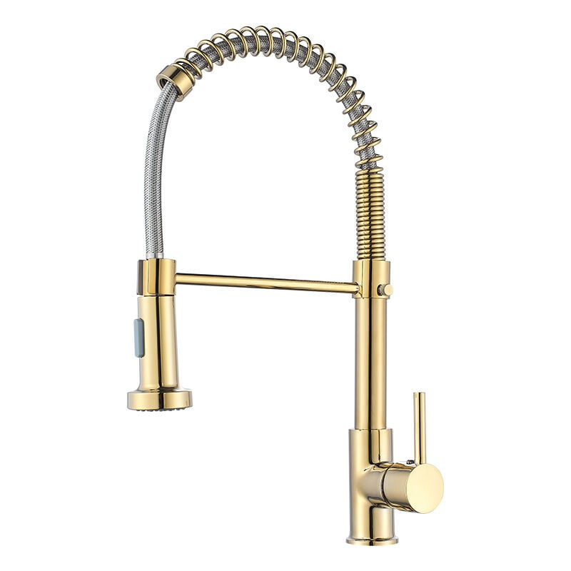 foto del prodotto cyslmuk rubinetto da cucina in oro a 360 , rubinetto da cucina con 2 modalit di spruzzo, miscelatore da cucina con maniglia singola, disponibile