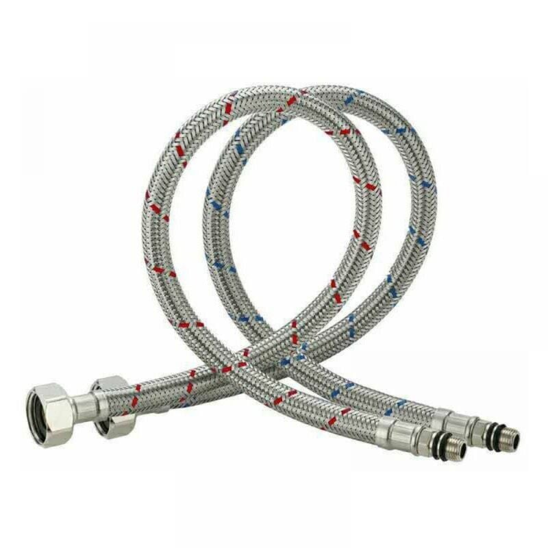 foto del prodotto cyslmuk rubinetto flessibile in acciaio inox da 80 cm per miscelatore acqua calda e fredda, rubinetto per lavello da cucina