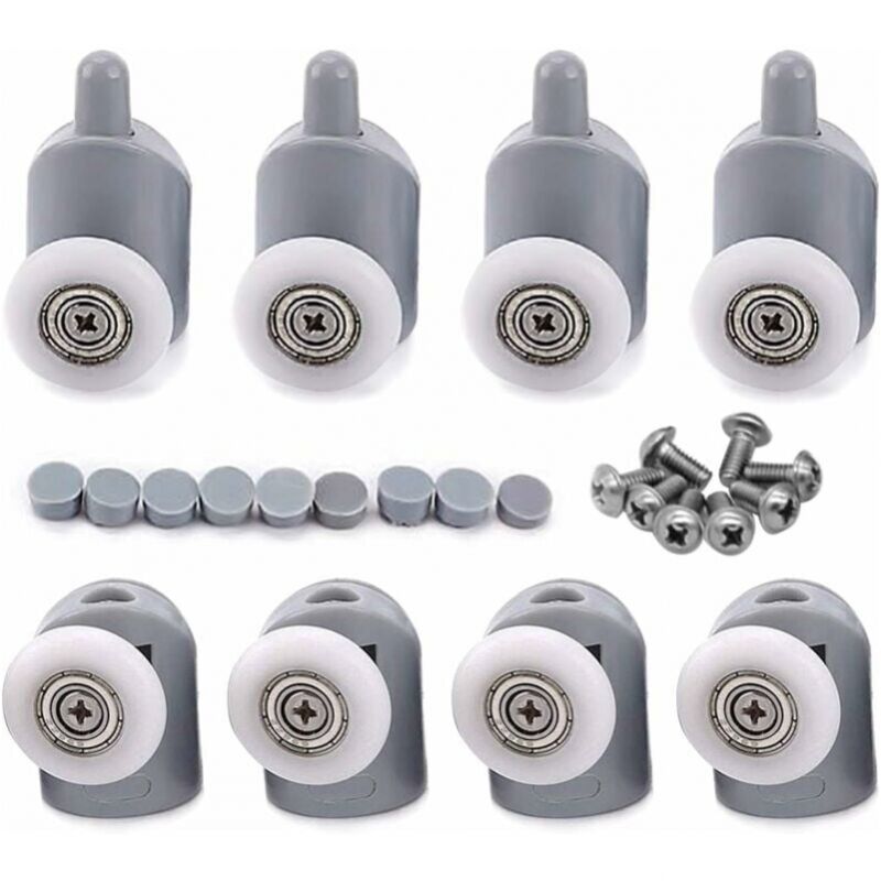 foto del prodotto cyslmuk ruote per porte scorrevoli da 23 mm, 8 pezzi, pulegge per porte doccia, ruote per porte scorrevoli del bagno