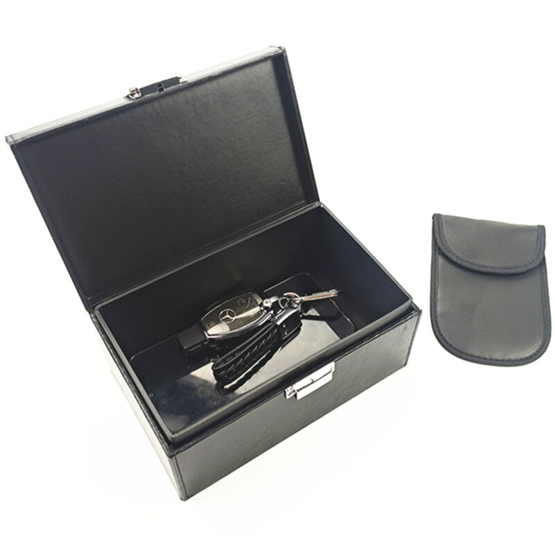 foto del prodotto cyslmuk scatola faraday extra large per chiavi auto gabbia antifurto rfid per la sicurezza dell auto scatola di stoccaggio delle chiavi