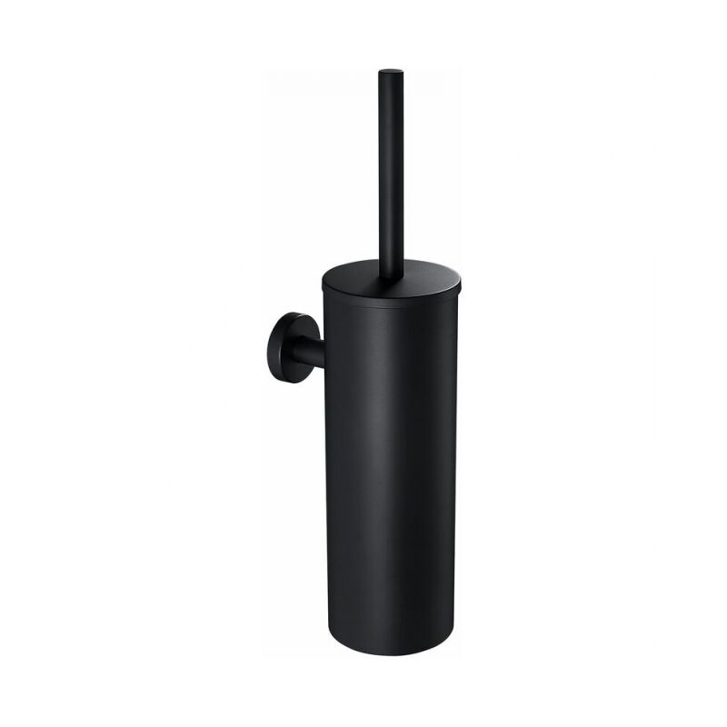 foto del prodotto cyslmuk scopino per wc in acciaio inox nero con porta scopino a parete per bagno