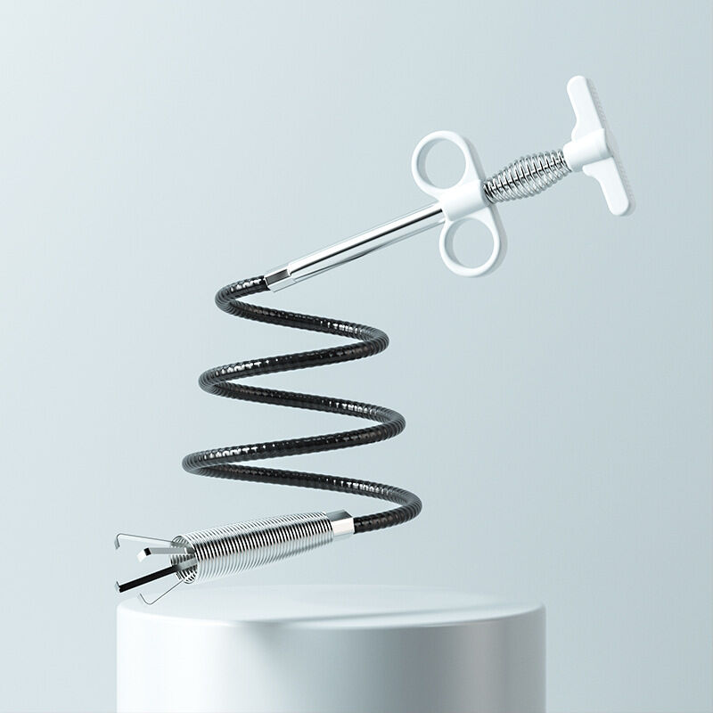foto del prodotto cyslmuk serpente per tubi fognari bianco, attrezzo per disostruzione a molla a quattro artigli, per lavello da bagno, cucina, scarico 160 cm