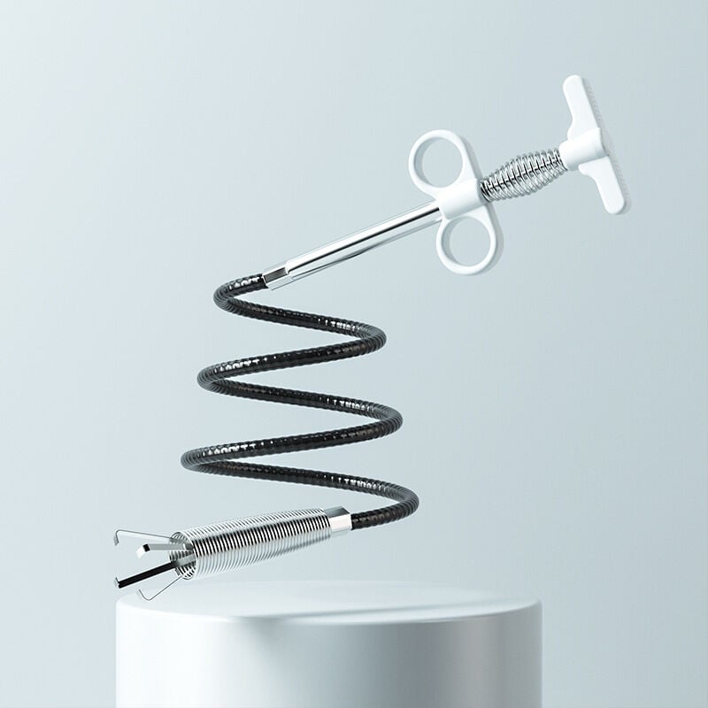 foto del prodotto cyslmuk serpente per tubi fognari bianco, attrezzo per disostruzione a molla a quattro artigli, per lavello da bagno, cucina, scarico 90 cm