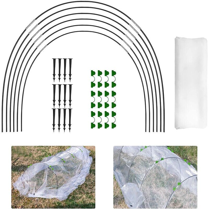 foto del prodotto cyslmuk serra a tunnel 2,5x6 m, serre a tunnel, tunnel di supporto per la coltivazione di piante, telaio in fibra di vetro per giardinaggio e