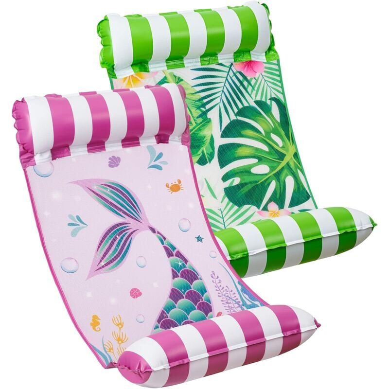 foto del prodotto cyslmuk set amaca da piscina confezione da 2 galleggianti gonfiabili per piscina per adulti 4 in 1 versatili accessori per piscina sedia a sdraio