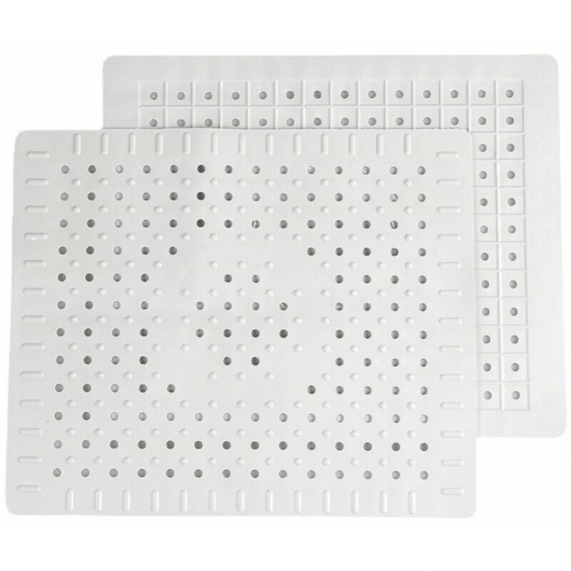 foto del prodotto cyslmuk set bianco di 2 tappetini protettivi in gomma antiscivolo resistenti per il lavello della cucina, facili da pulire e da tagliare da soli.