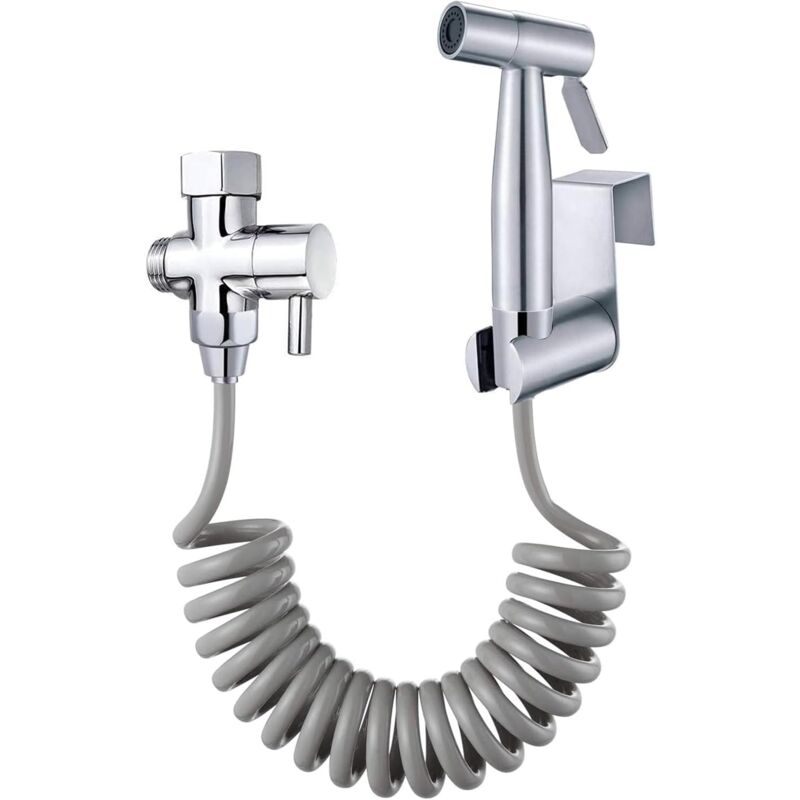 foto del prodotto cyslmuk set bidet per wc di alta qualit con gancio per serbatoio e tubo flessibile per doccia retrattile in abs da 1,5 m