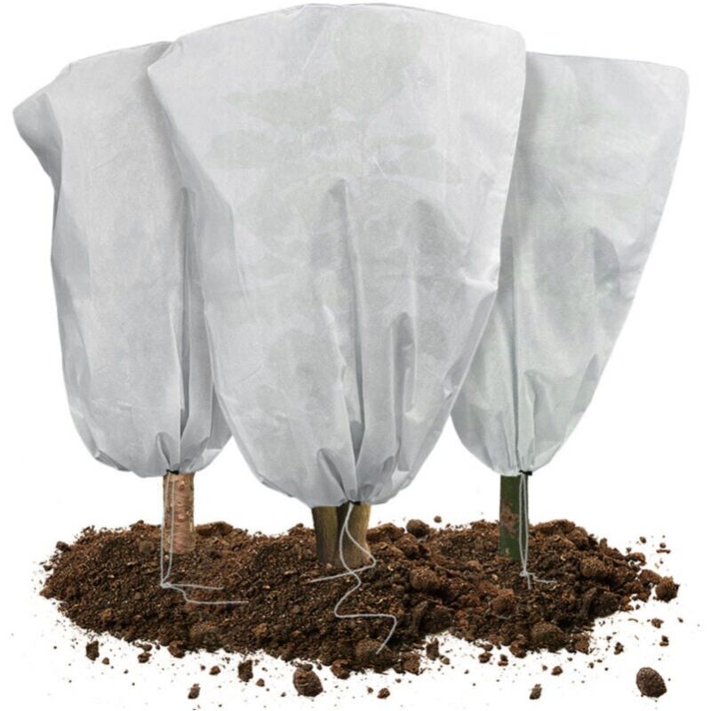 foto del prodotto cyslmuk set di 3 coperture invernali per piante con cordino in polipropilene da 60 g m , 80x60 cm, bianco