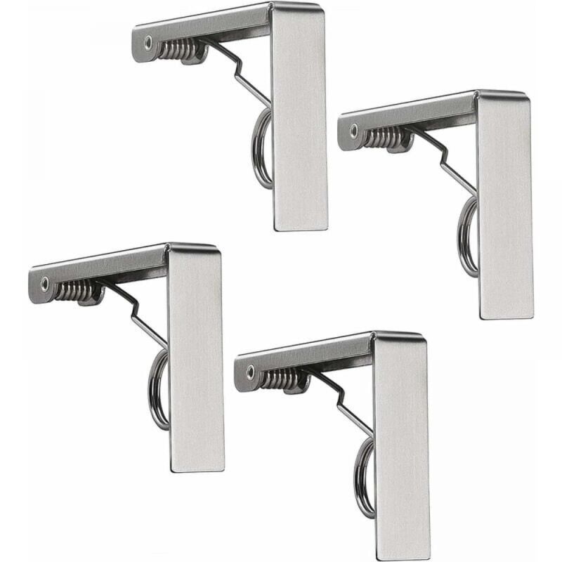 foto del prodotto cyslmuk set di 4 fermagli per tovaglia in acciaio inox, antiscivolo, con supporto a molla per tovaglia