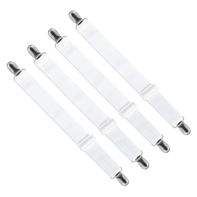 foto del prodotto cyslmuk set di 4 tenditori per lenzuolo con angoli regolabili da 65 cm a 200 cm , cinghia di fissaggio regolabile per lenzuolo, divano, copriasse