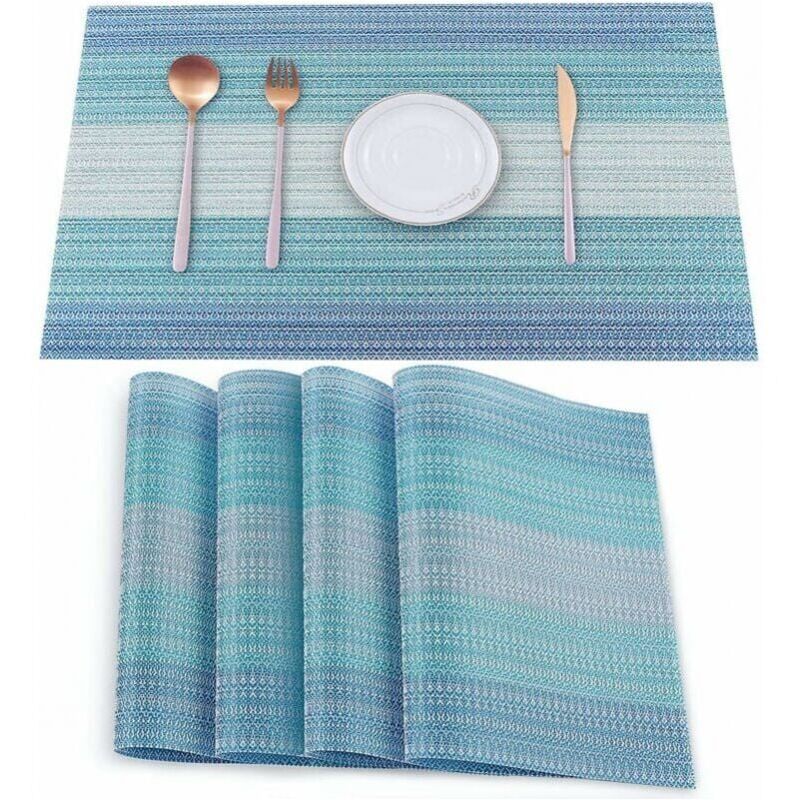 foto del prodotto cyslmuk set di 4 tovagliette in vinile antimacchia, pieghevoli, lavabili e pulibili, per la decorazione del tavolo da pranzo della cucina ymyny
