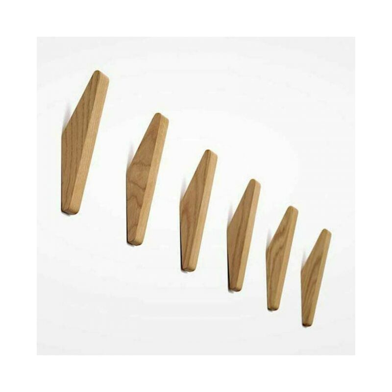 foto del prodotto cyslmuk set di 6 ganci appendiabiti in legno vintage, portata 5 kg, gancio da parete, gancio per accappatoio, gancio per cappello, gancio