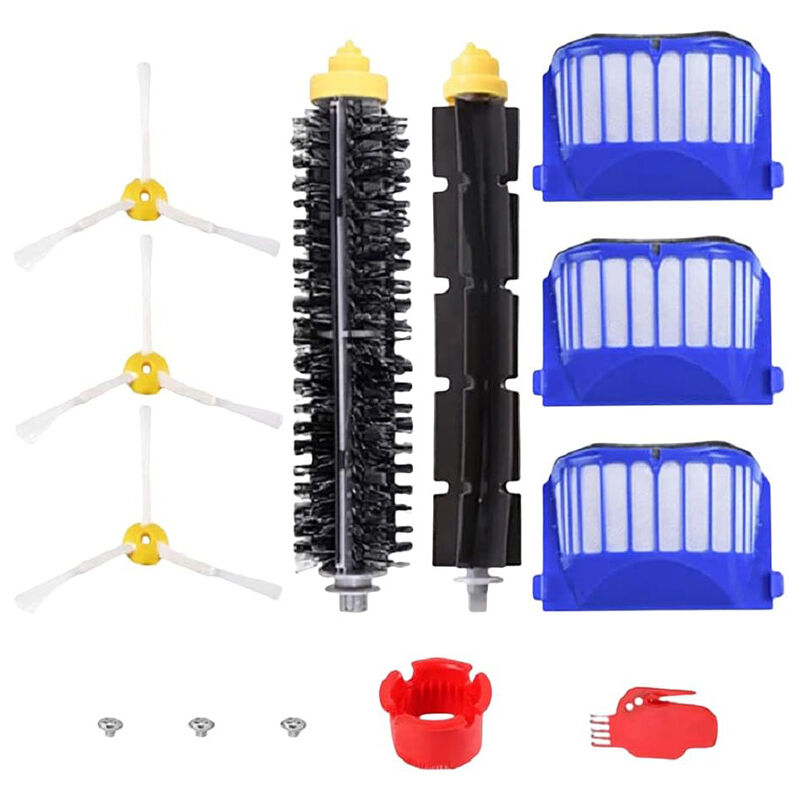 foto del prodotto cyslmuk set di spazzole per roomba serie 600 kit di accessori per aspirapolvere robot da 10 pezzi spazzole laterali, filtri, spazzole cerda,