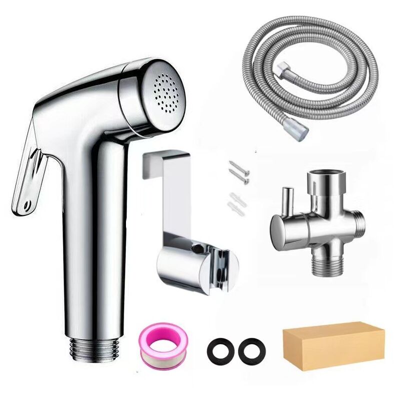 foto del prodotto cyslmuk set sanitario rubinetto a tre vie pistola singola 1 2 set pistola bagno cromata