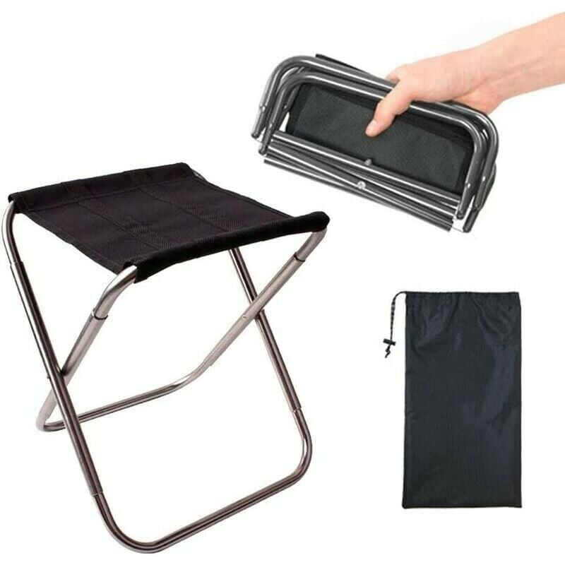 foto del prodotto cyslmuk sgabello pieghevole per esterni, sgabello pieghevole in lega di alluminio, sgabello pieghevole portatile, ultraleggero, con borsa