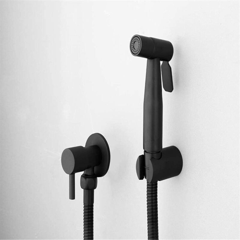foto del prodotto cyslmuk soffione doccia bidet nero, doccetta per bagno, spruzzatore per wc, acciaio inossidabile, rubinetto per wc ymyny