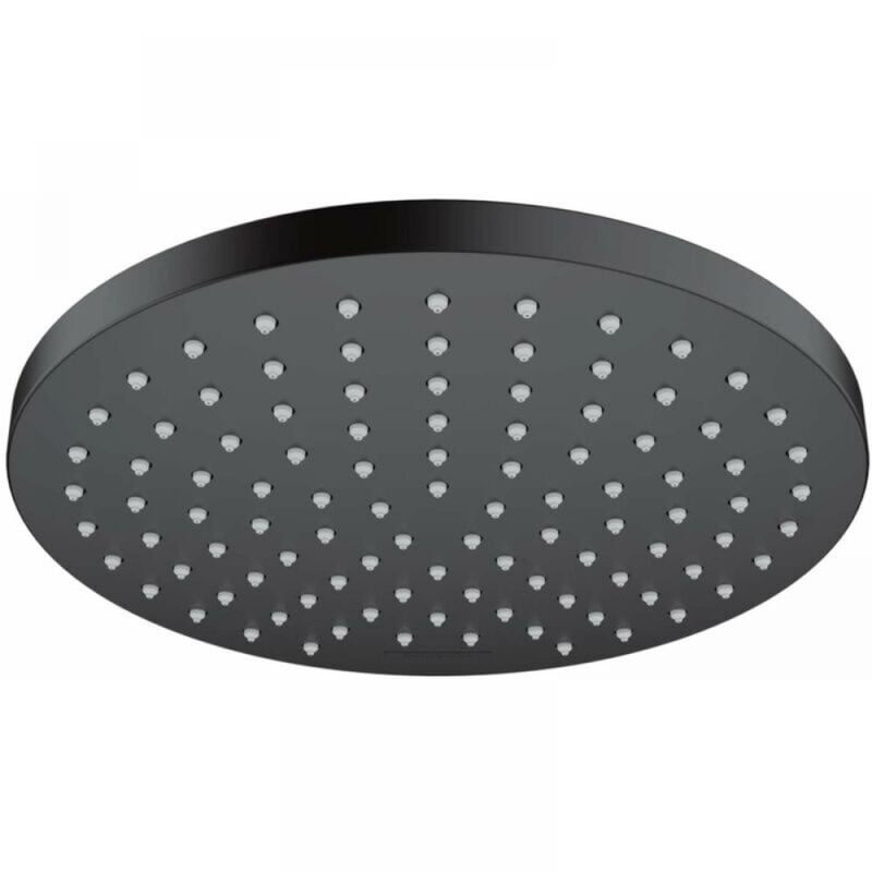 foto del prodotto cyslmuk soffione doccia fisso diametro 25 cm sfera girevole per portata pioggia installazione fissa abs nero opaco tondo